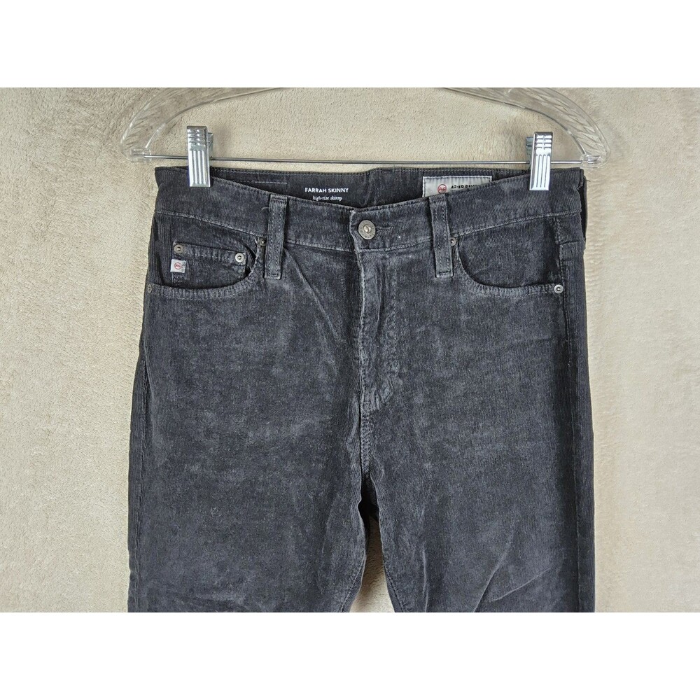 Adriano Goldschmied Farrah Skinny High Rise Corduroy Grey Pants Size 28R - Picture 2 of 4
